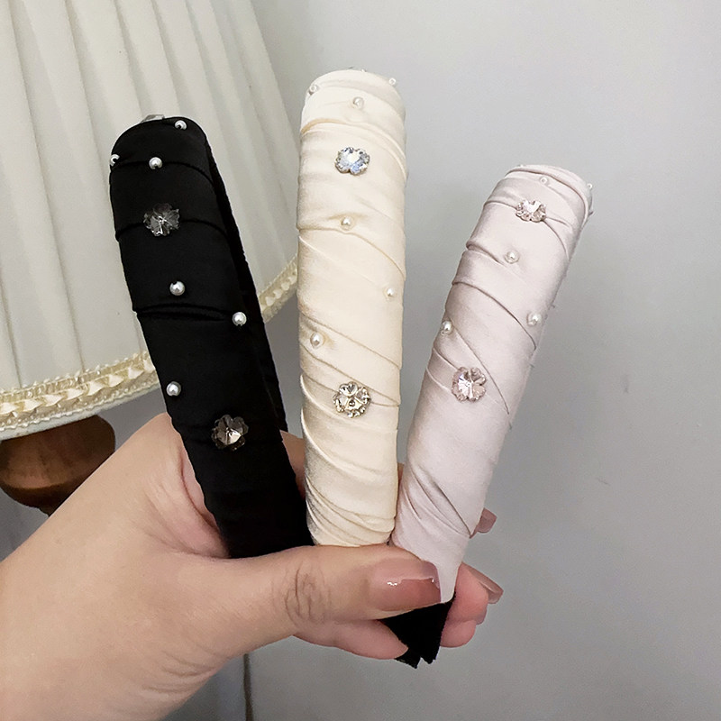 进口材质绸缎缠绕增高发箍