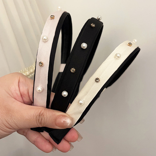 2025新款轻奢高级感进口材质发箍手工缝制水钻珍珠头箍显脸小发卡