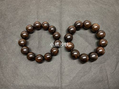 精品【小熊沙铁】美国沙漠铁木黑金手串手持佛珠念珠纯黑非常漂亮