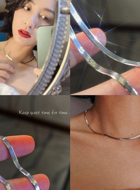 扁蛇骨项链简约大方气质韩版白色锁骨链女