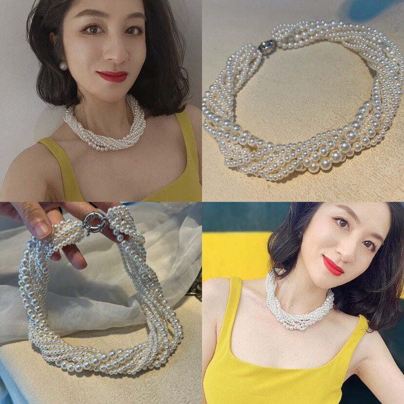 重工加长九层地久天长贝珠晚装链小众轻奢百搭项链女