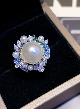 新款珍珠戒指重工小众高级感