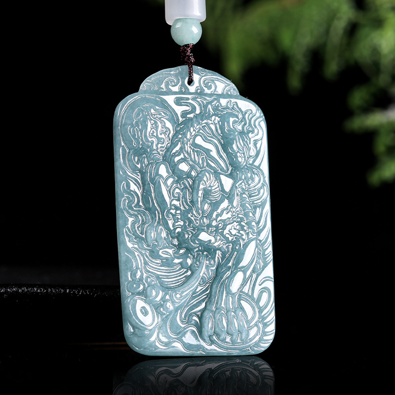 天然A货翡翠糯种蓝水金钱貔貅吊坠玉石瑞兽皮丘男士挂件女款