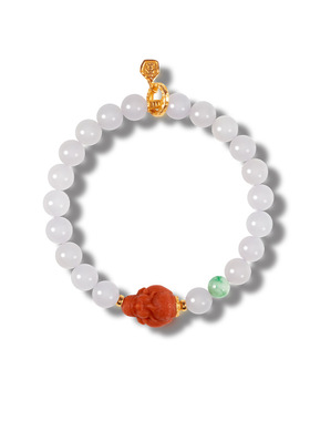 现货天然和田玉烟紫手串女S925银镀18K金南红7mm圆珠手链源头