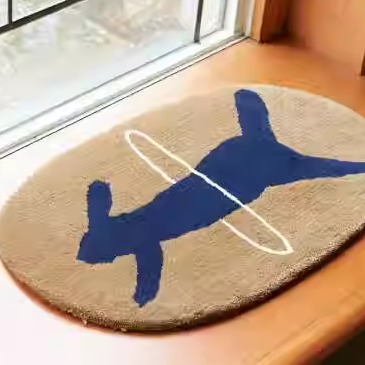 mina皆川明防滑可爱跑兔客厅地毯