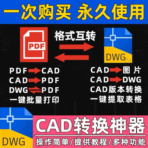 cad转换器转pdf转图纸转图片转dwg高版本转低版本软件插件