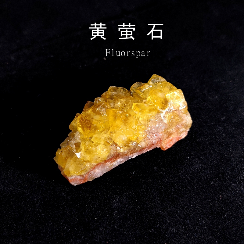 天然摩洛哥黄色水晶萤石头猫矿标