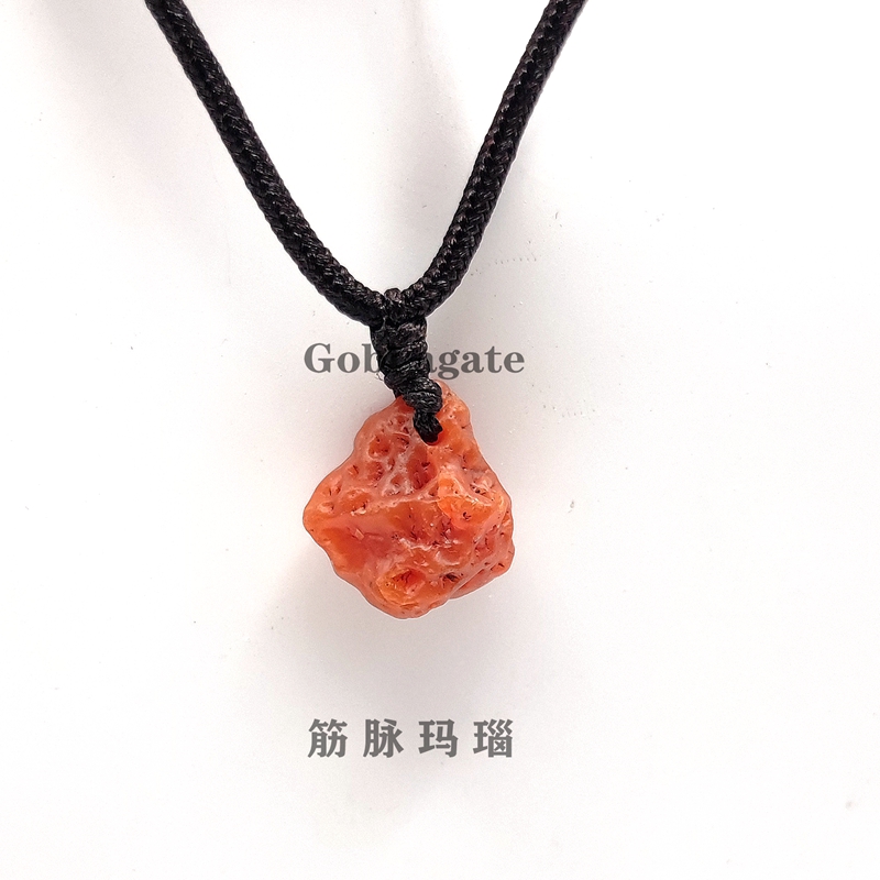 筋脉玛瑙戈壁奇石吊坠天然象形玛瑙石血脉民族风男女小众项链礼物