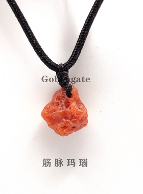 天然筋脉玛瑙吊坠民族风项链