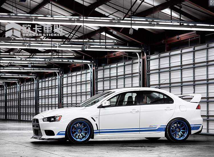 适用三菱翼神车贴拉花 V3菱悦侧裙贴纸迈锐宝 蒙迪欧个性汽车改装