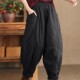 女装 2025年秋冬复古加厚棉裤 长裤 哈伦裤 松紧腰保暖夹棉休闲裤