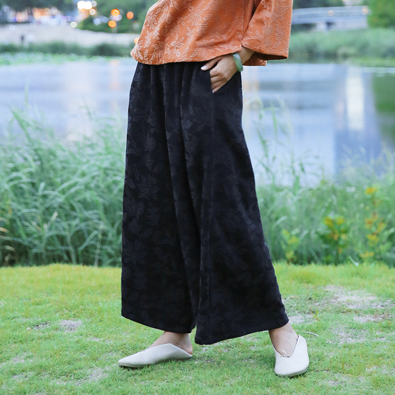 布衣美人新款原创设计提花棉显瘦休闲裤文艺复古百搭裤子女直筒裤,女装/女士精品,休闲裤,淘宝优惠券,粉丝福利购,淘宝优惠卷