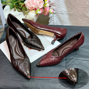 不累脚通勤高跟鞋 气质软底浅口单鞋 女 小众设计真皮时尚 轻奢高品