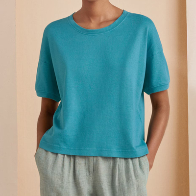 度物思仁夏季女士棉麻T恤短袖圆领天然汉麻抑菌防晒亲肤有机棉