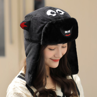 韩版 户外防风加厚骑车护耳帽男可爱东北防寒帽子 潮流雷锋帽女冬季