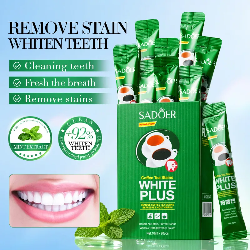 跨境清新薄荷漱口水10ml*20PCS 清洁口腔去除牙渍外贸护肤品