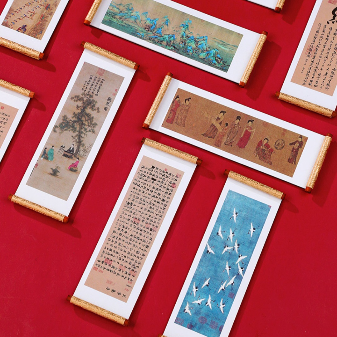 冰箱贴古风装饰博物馆国风千里江山图卷轴磁贴故宫文创情人节礼物