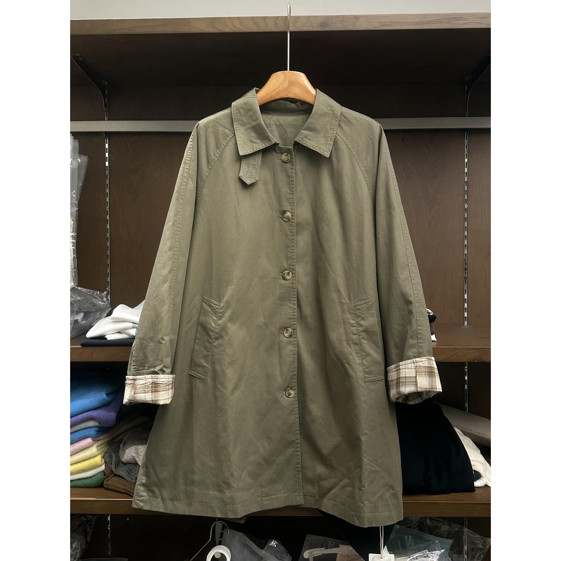 实体女装村风衣女工装排226秋季新款0翻领单扣中长款后左背调节扣图片