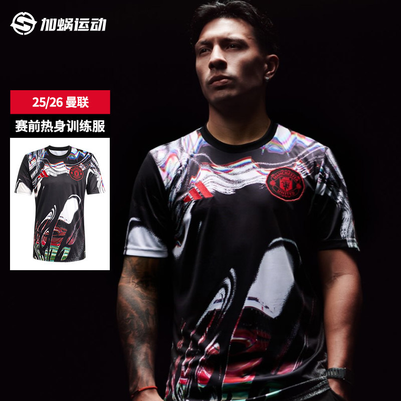 SFS阿迪达斯Adidas25/26曼联赛前训练服短袖足球服男子KA6419