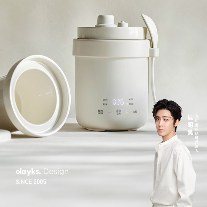 olayks立时微压电炖盅0.6L家用迷你小型电炖锅炖汤锅煮粥电饭锅煲