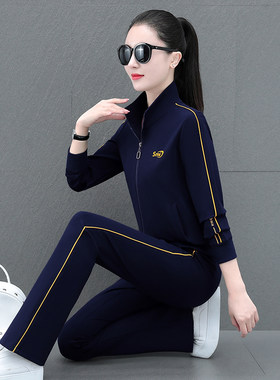 女运动套装春秋季宽松休闲服两件
