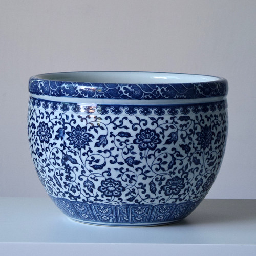 景德镇青花陶瓷鱼缸碗