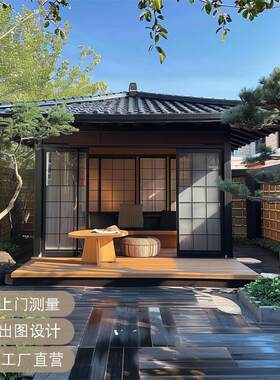 禅意木屋茶室日式庭院