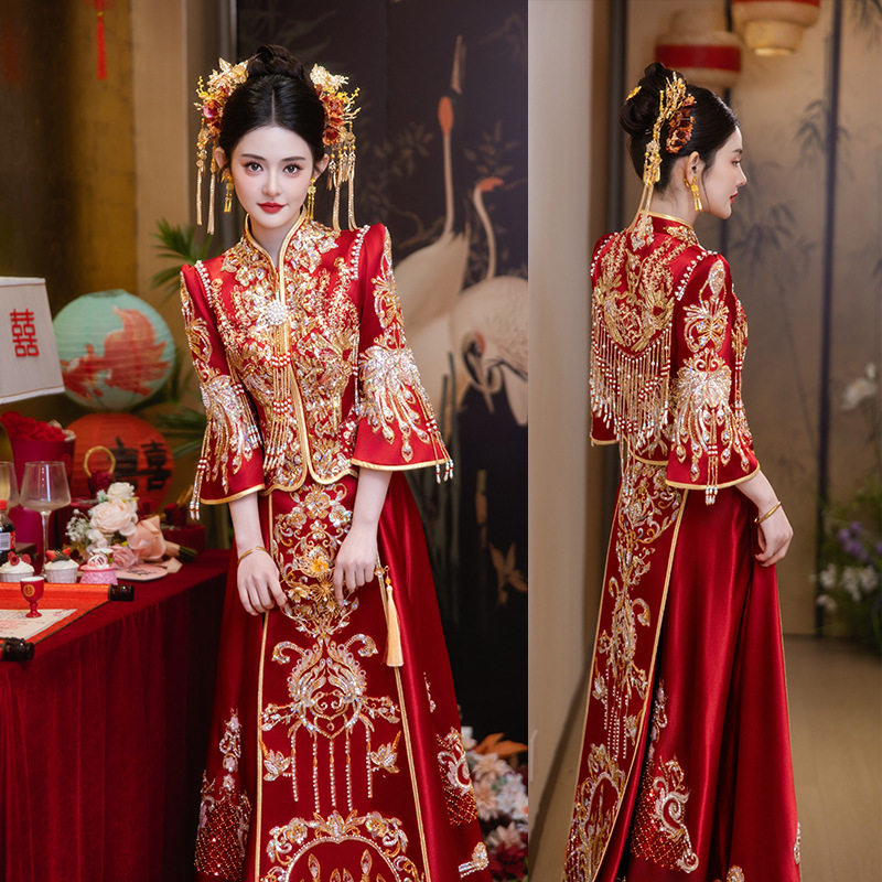 秀禾服新娘2025结婚新中式龙凤褂礼服嫁衣出阁婚服女刺绣中国风