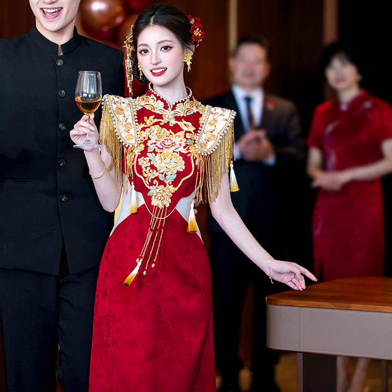 秀禾服旗袍2026新款结婚礼服新娘订婚敬酒服重工中式嫁衣高贵喜服