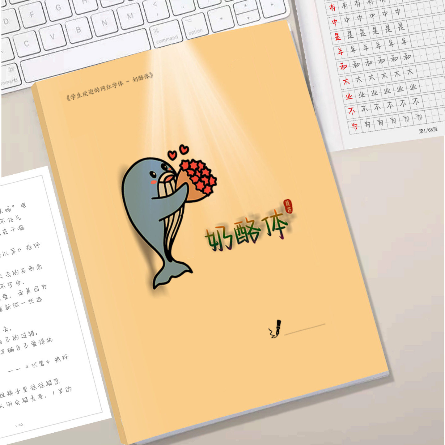 练字帖女生字体漂亮奶酪体硬笔描红本临摹已写完初高中生老人与海