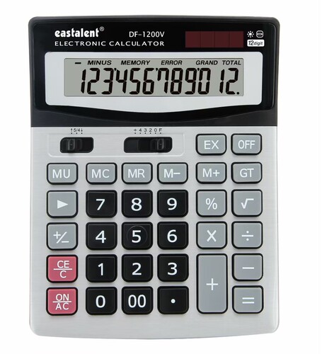 东方灵DF1200V 学生财务会计办公用品双电源便携式计算器带开根号 - 封面