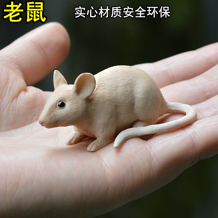 仿真老鼠动物模型儿童玩具野生硬质白老鼠实心环保场景摆件