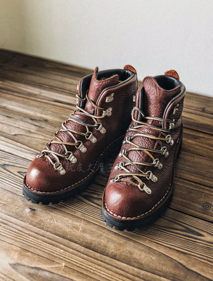 重工野牛皮山脉之光户外登山靴固特异手工男靴真皮底马丁靴工装靴