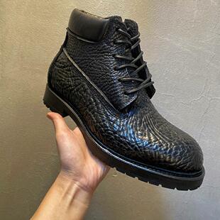 固特异野牛皮大黄靴V底6孔高帮马丁靴英伦大黄蜂户外靴真皮大底