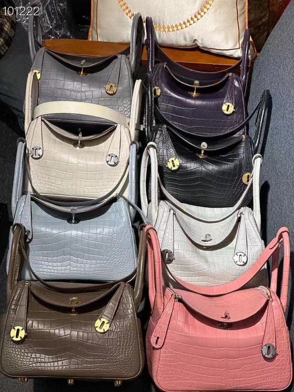水染尼罗鳄鱼皮26cm医生包出口欧洲蜡线名媛同款女包手工包方包