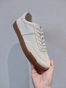 全手工饮奶牛皮小白鞋真皮德训男鞋超柔软头层牛皮百搭休闲鞋