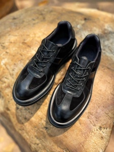 复古改造厚底德训男鞋马皮拼牛皮发泡底男士休闲运动鞋夏季阿甘鞋