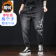 190高个子加长115cm牛仔裤 加绒加厚 松紧腰收口裤 加长男裤 子抽绳款