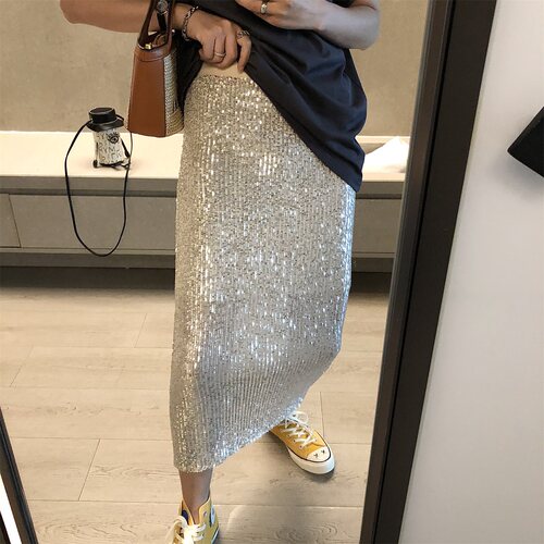 东大门人鱼姬无束缚开叉半身裙