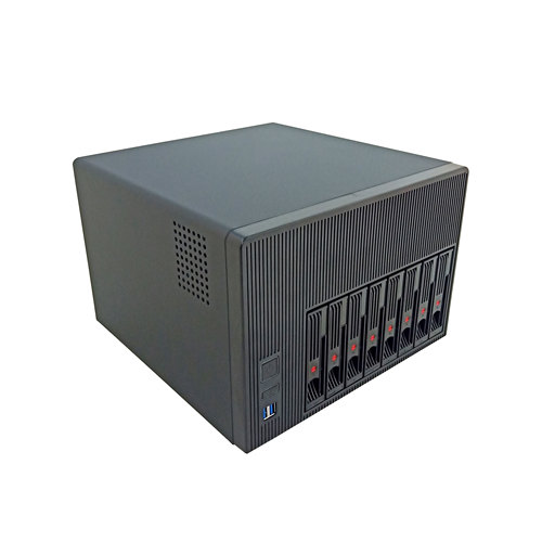 8盘位NAS服务器，四核8G内存128G固态硬盘，可预装系统办公家用