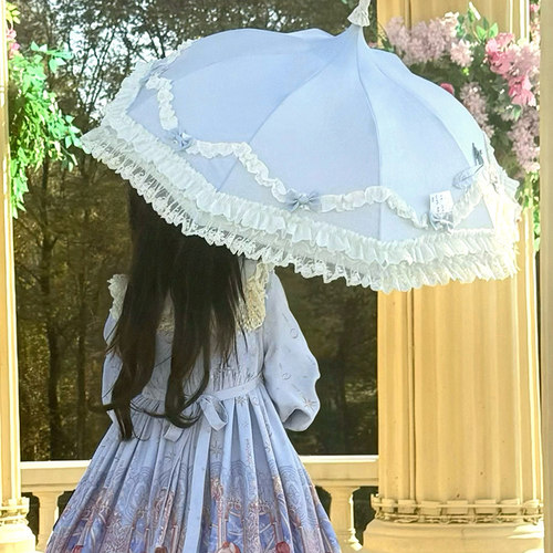 日系lolita蕾丝宫廷伞洛丽塔花嫁少女lo伞二次元薇尔莉特cos道具