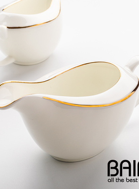 西餐牛排专用金边汁斗骨瓷酱料斗汁盅味汁杯奶盅迷你奶缸奶罐奶杯