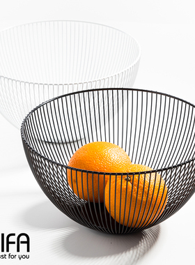 家用客厅水果篮 北欧铁艺不锈钢沥水篮洗水果控水篮 创意厨房果盆