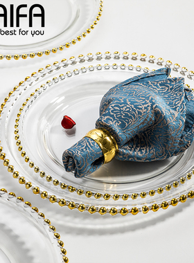 北欧家用创意玻璃餐具餐盘托盘平盘宴会摆盘西餐牛排甜点盘子碟子