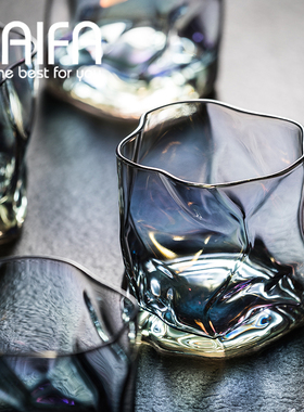 威士忌酒杯 ins风北欧家用白酒洋酒杯子 创意个性商用玻璃杯 水杯