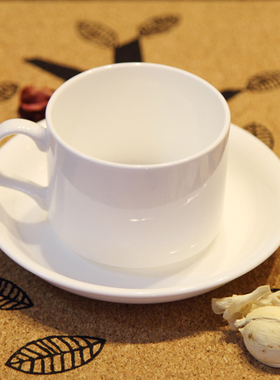 创意简约高档欧式白色骨瓷咖啡杯碟套装 咖啡杯碟陶瓷 西餐餐具