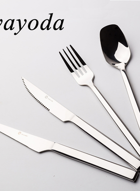 不锈钢西餐餐具套装 刀叉勺三件套 刀叉两件套 牛排刀 叉子 勺子