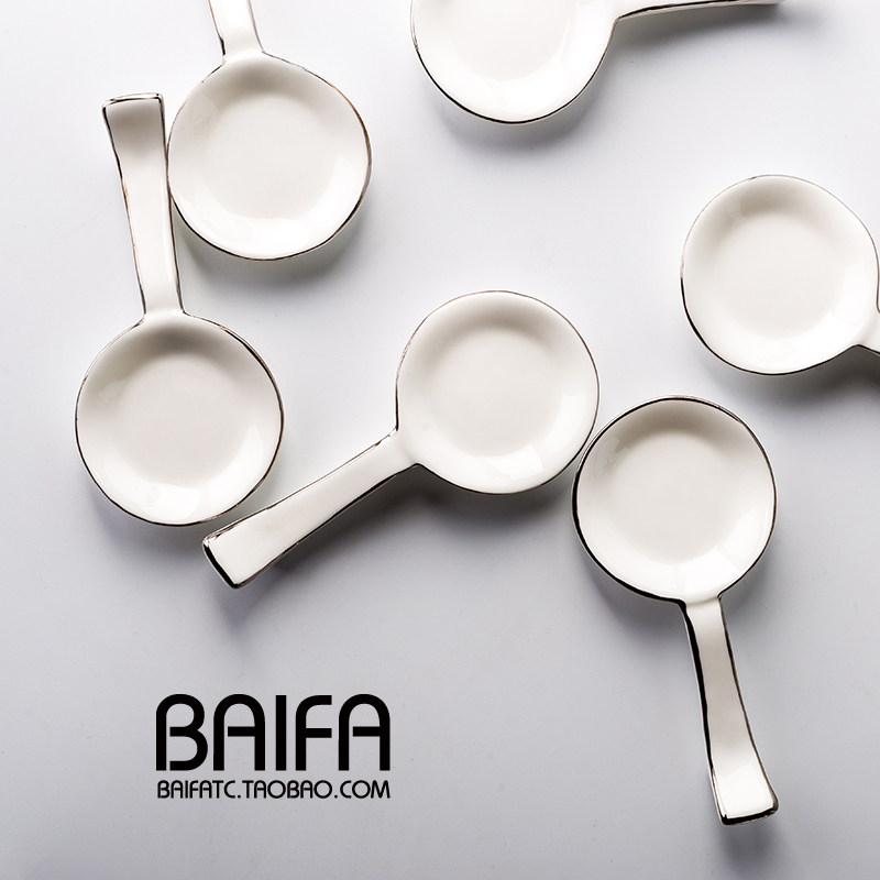 金边优质陶瓷酒店摆台餐具筷架