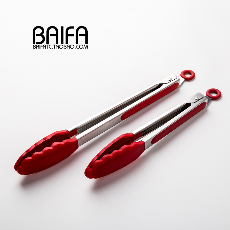 厨房硅胶食物夹耐高温牛排夹夹子