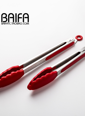 防烫厨房食品硅胶夹子烧烤夹食物夹菜夹不锈钢耐高温牛排夹烤肉夹